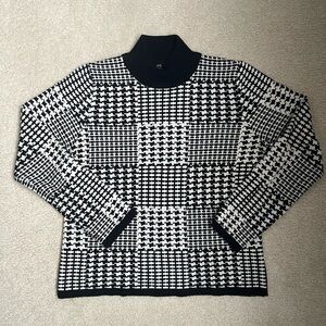 Joseph A Black and White Turtleneck Sweater